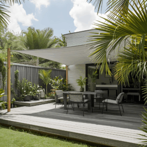 Voile d'ombrage perméable "De Luxe" 320g/m² - Gris clair