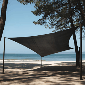 Voile d'ombrage perméable "Access" 185g/m² - Gris foncé