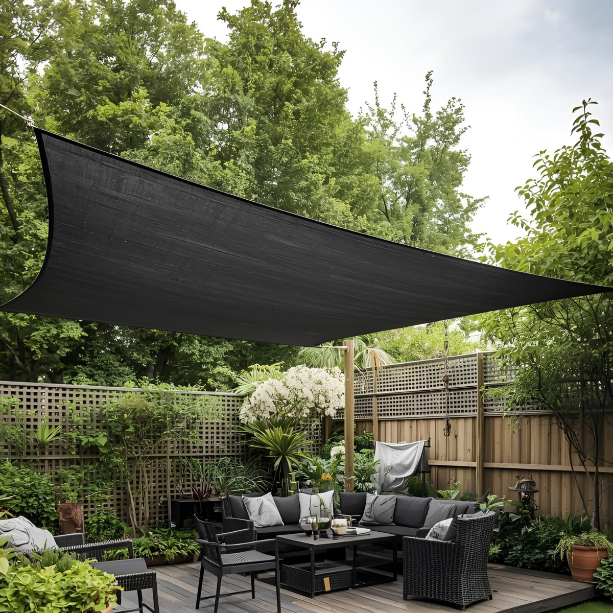 Voile d'ombrage perméable "De Luxe" 320g/m² - Gris foncé